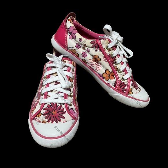 Coach Floral  Pink and White Sneakers women’s 7 - Picture 7 of 11